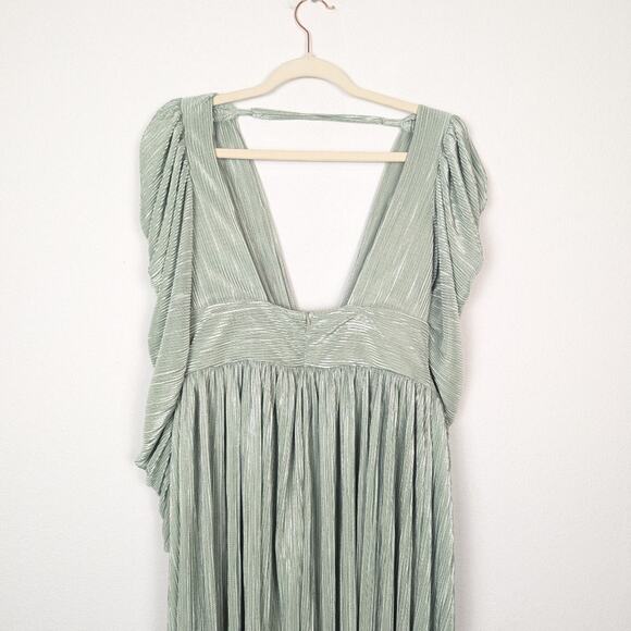 Sabina Musáyev Metallic Mint Green Morgana Long Sleeve Mini Dress Size L - Picture 5 of 13